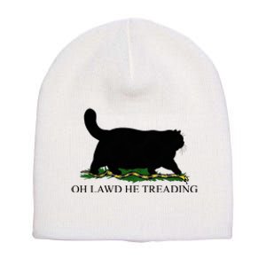 Oh Lawd He Treading Funny Cat Short Acrylic Beanie