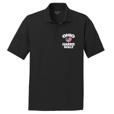 Ohio Loves Harris Walz America Us Columbus Cleveland Oh Gift PosiCharge RacerMesh Polo