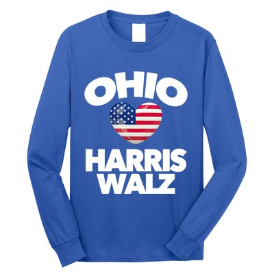 Ohio Loves Harris Walz America Us Columbus Cleveland Oh Gift Long Sleeve Shirt