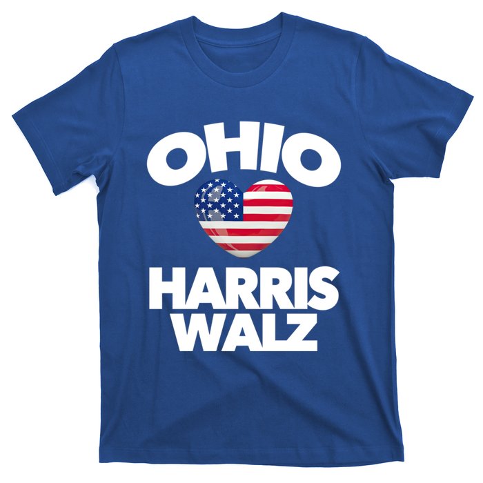 Ohio Loves Harris Walz America Us Columbus Cleveland Oh Gift T-Shirt