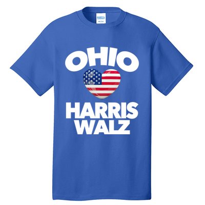 Ohio Loves Harris Walz America Us Columbus Cleveland Oh Gift Tall T-Shirt