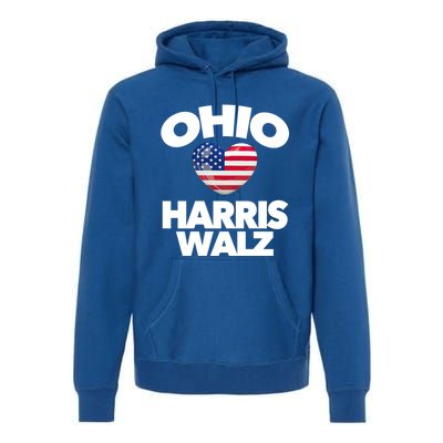 Ohio Loves Harris Walz America Us Columbus Cleveland Oh Gift Premium Hoodie