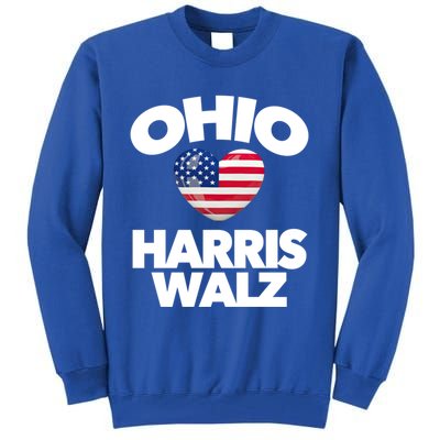 Ohio Loves Harris Walz America Us Columbus Cleveland Oh Gift Tall Sweatshirt