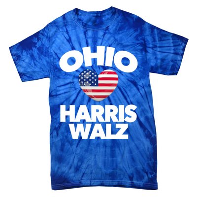 Ohio Loves Harris Walz America Us Columbus Cleveland Oh Gift Tie-Dye T-Shirt