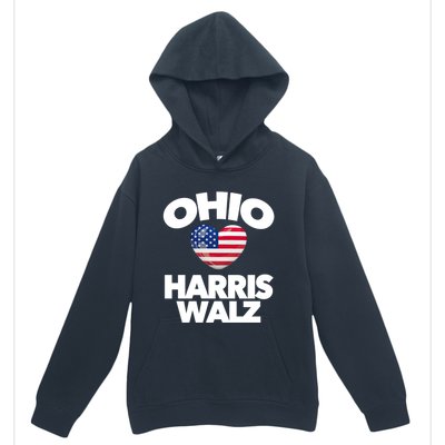 Ohio Loves Harris Walz America Us Columbus Cleveland Oh Gift Urban Pullover Hoodie