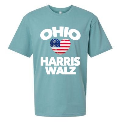 Ohio Loves Harris Walz America Us Columbus Cleveland Oh Gift Sueded Cloud Jersey T-Shirt