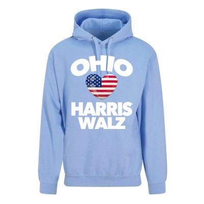 Ohio Loves Harris Walz America Us Columbus Cleveland Oh Gift Unisex Surf Hoodie