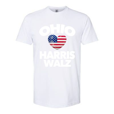 Ohio Loves Harris Walz America Us Columbus Cleveland Oh Gift Softstyle CVC T-Shirt