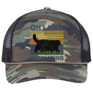 Oh Lawd He Treading Gift Retro Rope Trucker Hat Cap