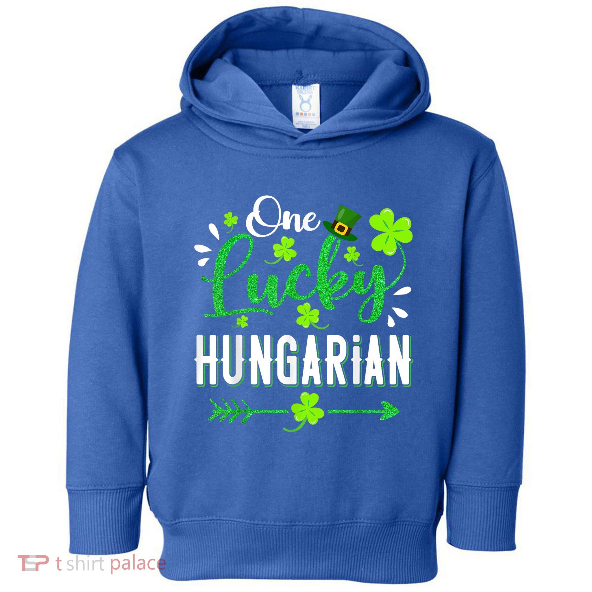 One Lucky Hungarian Shamrock Leprechaun Hat St Patricks Day Toddler Hoodie