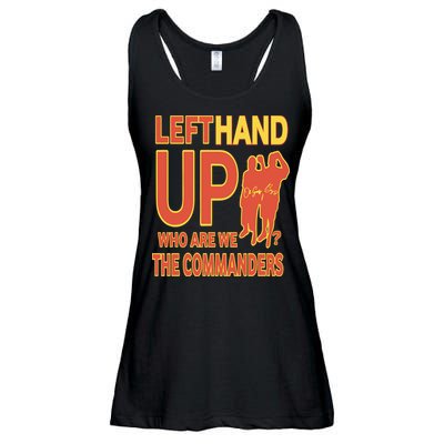 Official Left Hand Up Who Are We The Commanders Ladies Essential Flowy Tank