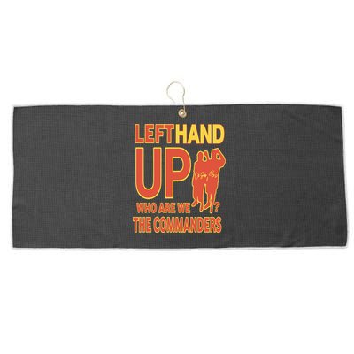 Official Left Hand Up Who Are We The Commanders Large Microfiber Waffle Golf Towel