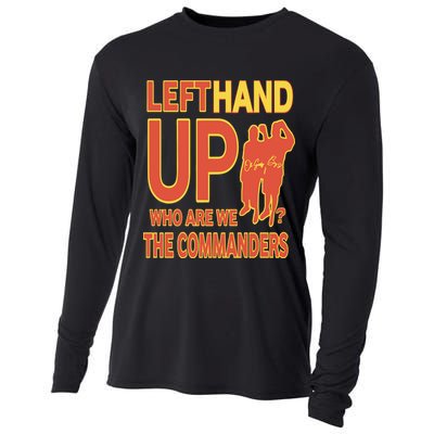 Official Left Hand Up Who Are We The Commanders Cooling Performance Long Sleeve Crew