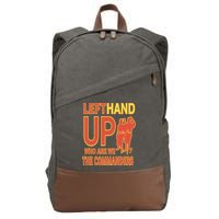Official Left Hand Up Who Are We The Commanders Cotton Canvas Backpack