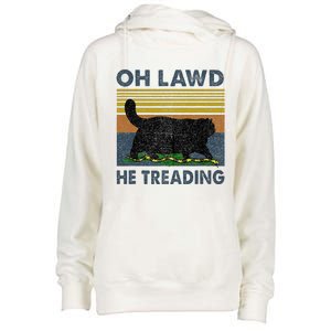 Oh Lawd He Treading Womens Funnel Neck Pullover Hood