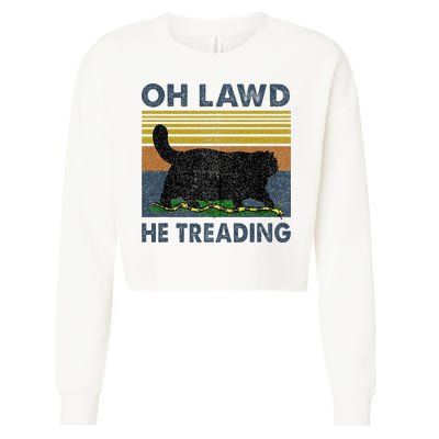 Oh Lawd He Treading Cropped Pullover Crew