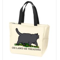 Oh Lawd He Treading Funny Fat Cat Zip Tote Bag
