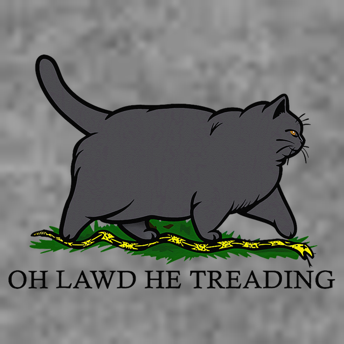 Oh Lawd He Treading Funny Fat Cat 7-Panel Snapback Hat