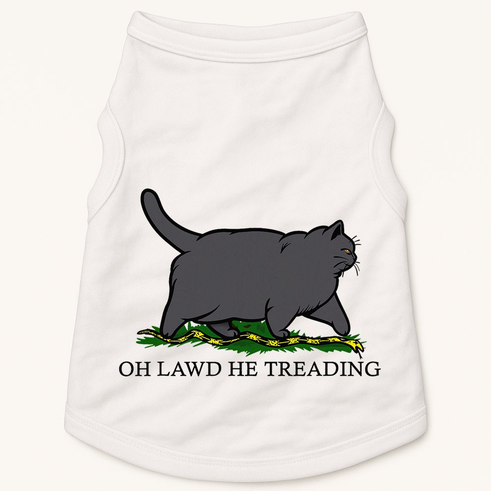Oh Lawd He Treading Funny Fat Cat Doggie Tank