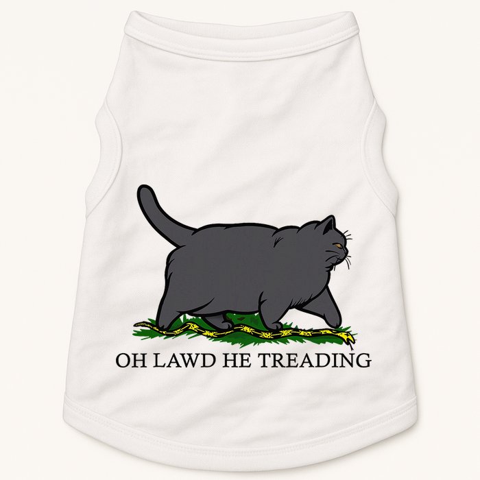 Oh Lawd He Treading Funny Fat Cat Doggie Tank