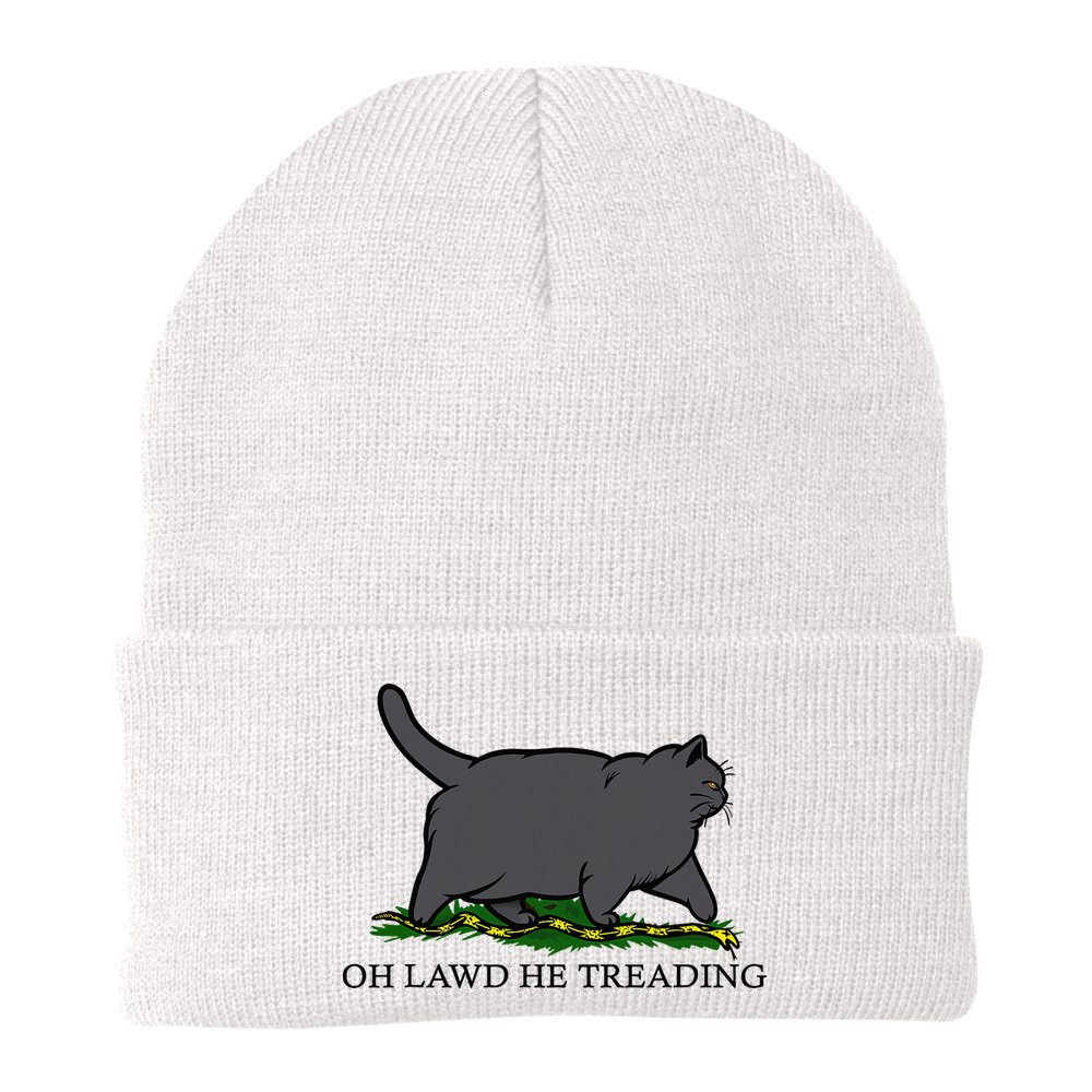 Oh Lawd He Treading Funny Fat Cat Beanie