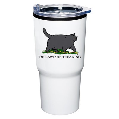 Oh Lawd He Treading Funny Fat Cat Tumbler