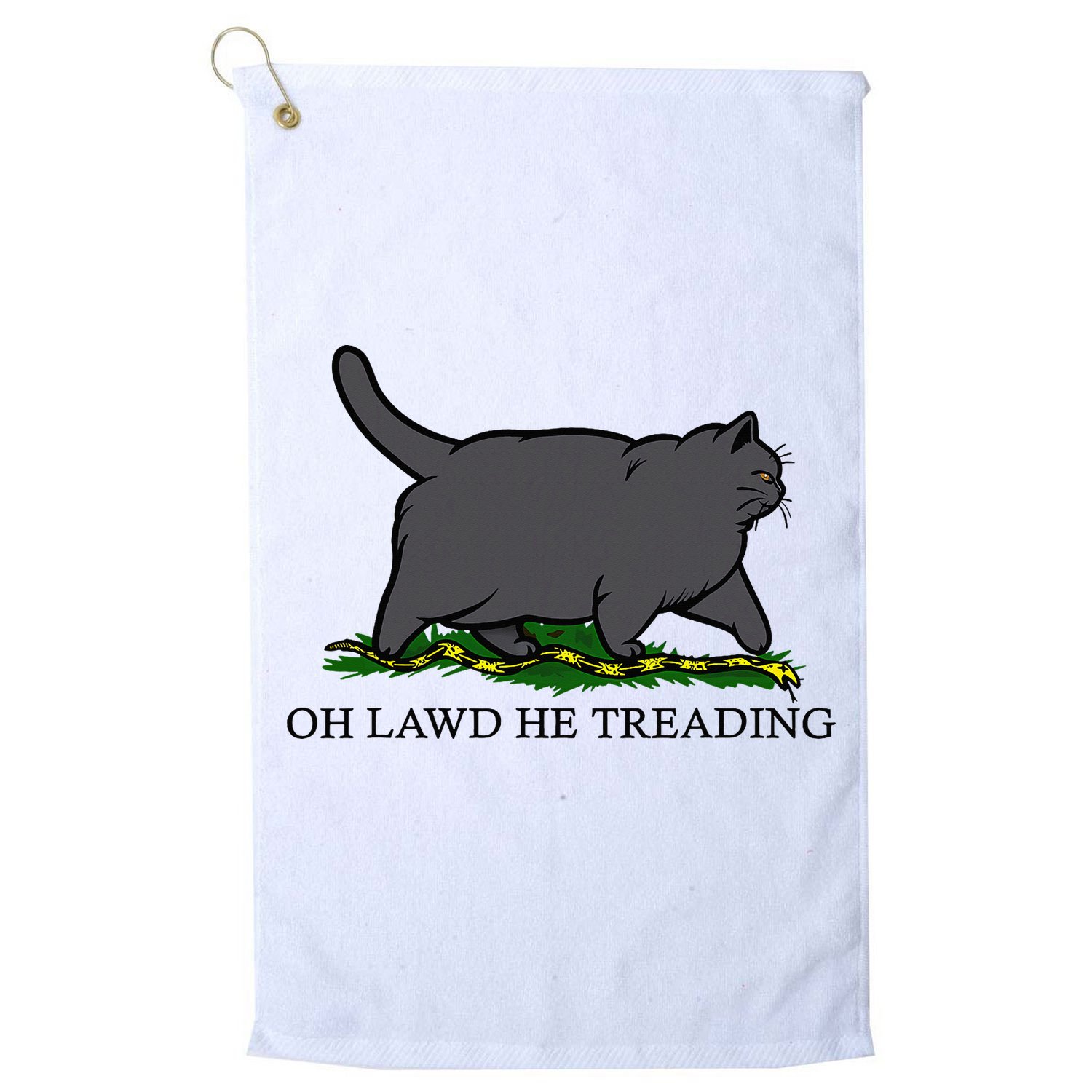 Oh Lawd He Treading Funny Fat Cat Golf Towel
