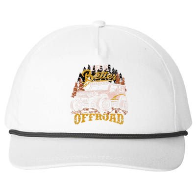 Offroading Life Is Better Offroad 4x4 Adventure Vintage Snapback Five-Panel Rope Hat