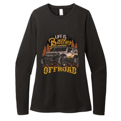 Offroading Life Is Better Offroad 4x4 Adventure Vintage Womens CVC Long Sleeve Shirt