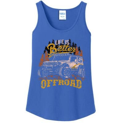 Offroading Life Is Better Offroad 4x4 Adventure Vintage Ladies Essential Tank