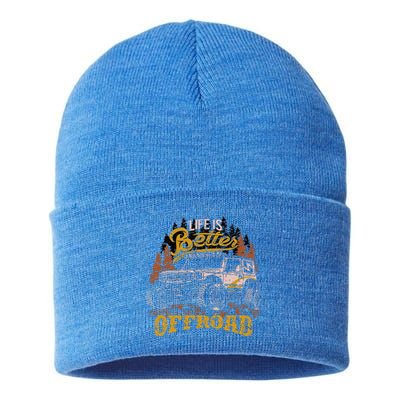 Offroading Life Is Better Offroad 4x4 Adventure Vintage Sustainable Knit Beanie