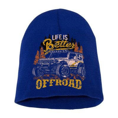 Offroading Life Is Better Offroad 4x4 Adventure Vintage Short Acrylic Beanie