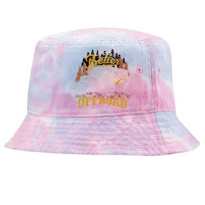 Offroading Life Is Better Offroad 4x4 Adventure Vintage Tie-Dyed Bucket Hat