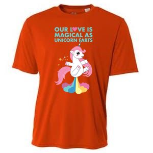 Our Love Is Magical As Unicorn Farts For Friends And Couples Gift Cooling Performance Crew T-Shirt