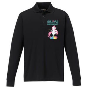 Our Love Is Magical As Unicorn Farts For Friends And Couples Gift Performance Long Sleeve Polo