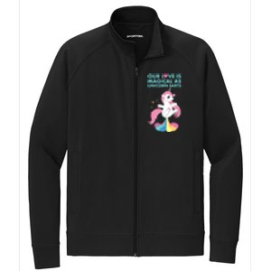 Our Love Is Magical As Unicorn Farts For Friends And Couples Gift Stretch Full-Zip Cadet Jacket