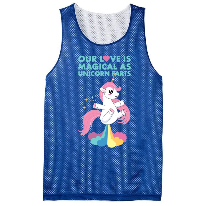 Our Love Is Magical As Unicorn Farts For Friends And Couples Gift Mesh Reversible Basketball Jersey Tank