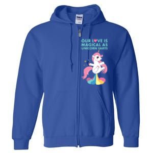 Our Love Is Magical As Unicorn Farts For Friends And Couples Gift Full Zip Hoodie