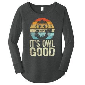 Owl Lover Its Owl Good Funny Owl Pun Women's Perfect Tri Tunic Long Sleeve Shirt