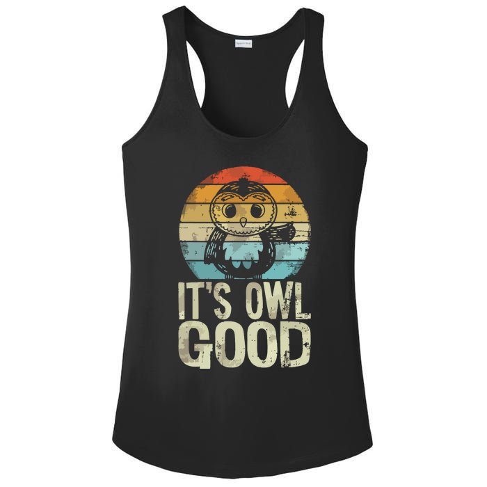 Owl Lover Its Owl Good Funny Owl Pun Ladies PosiCharge Competitor Racerback Tank