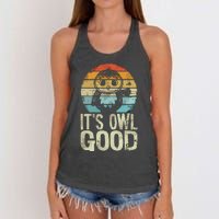 Owl Lover Its Owl Good Funny Owl Pun Women's Knotted Racerback Tank