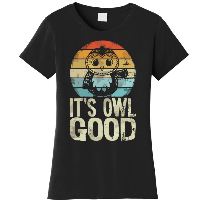 Owl Lover Its Owl Good Funny Owl Pun Women's T-Shirt