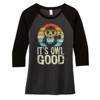 Owl Lover Its Owl Good Funny Owl Pun Women's Tri-Blend 3/4-Sleeve Raglan Shirt