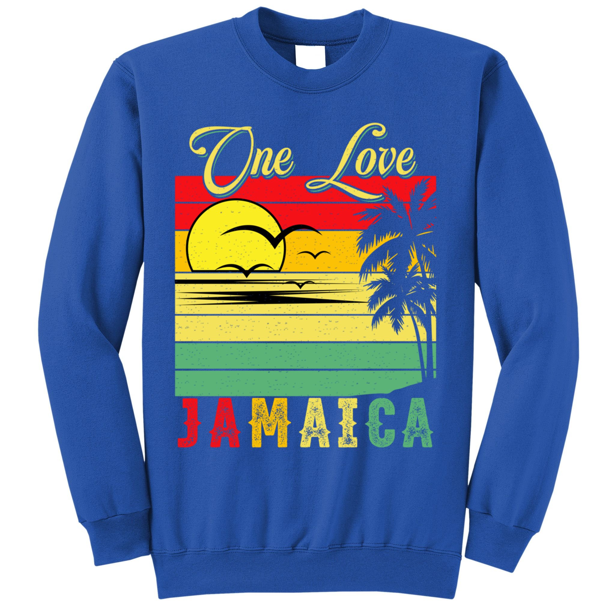 One Love Jamaica Summer Vacation Family Vintage Sunset Beach Gift Sweatshirt
