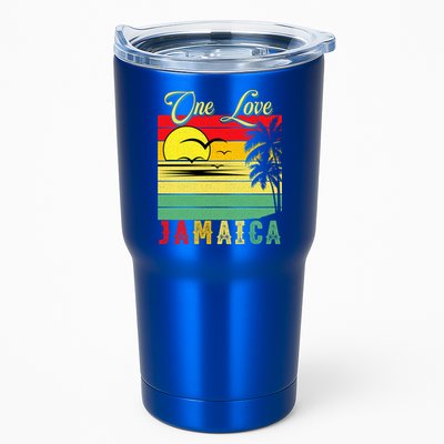 One Love Jamaica Summer Vacation Family Vintage Sunset Beach Gift Tumbler
