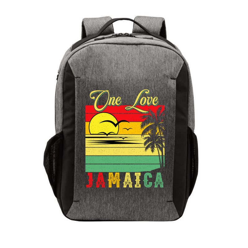 One Love Jamaica Summer Vacation Family Vintage Sunset Beach Gift Vector Backpack