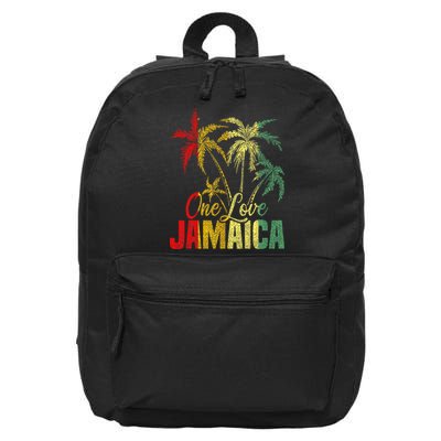 One Love Jamaica Caribbean Vacation Reggae 16 in Basic Backpack