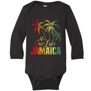 One Love Jamaica Caribbean Vacation Reggae Baby Long Sleeve Bodysuit