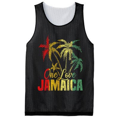 One Love Jamaica Caribbean Vacation Reggae Mesh Reversible Basketball Jersey Tank