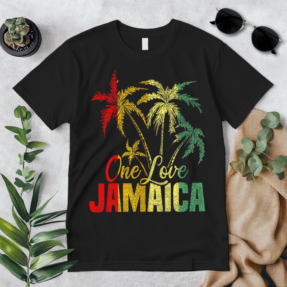 One Love Jamaica Caribbean Vacation Reggae Premium T-Shirt